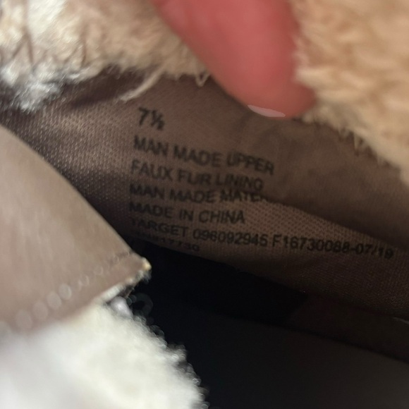 Universal Threads Faux Fur Leather Lace Up Wedge Witchy Boots Taupe Women’s 7.5 - Picture 11 of 15